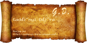 Gadányi Dóra névjegykártya